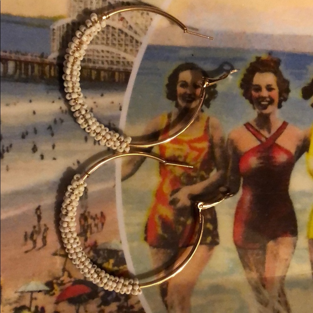Gold tone hoop earrings